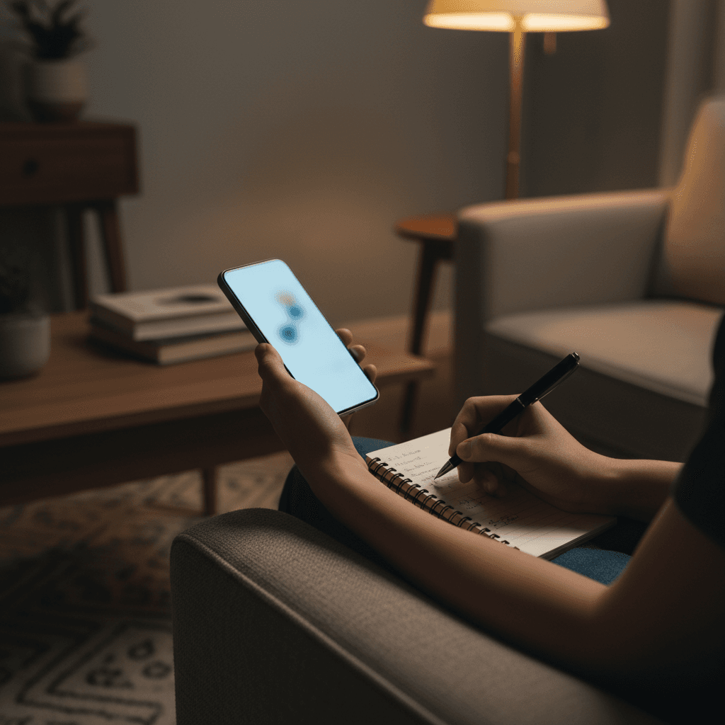 Person scheduling an in-person visit over the phone at home