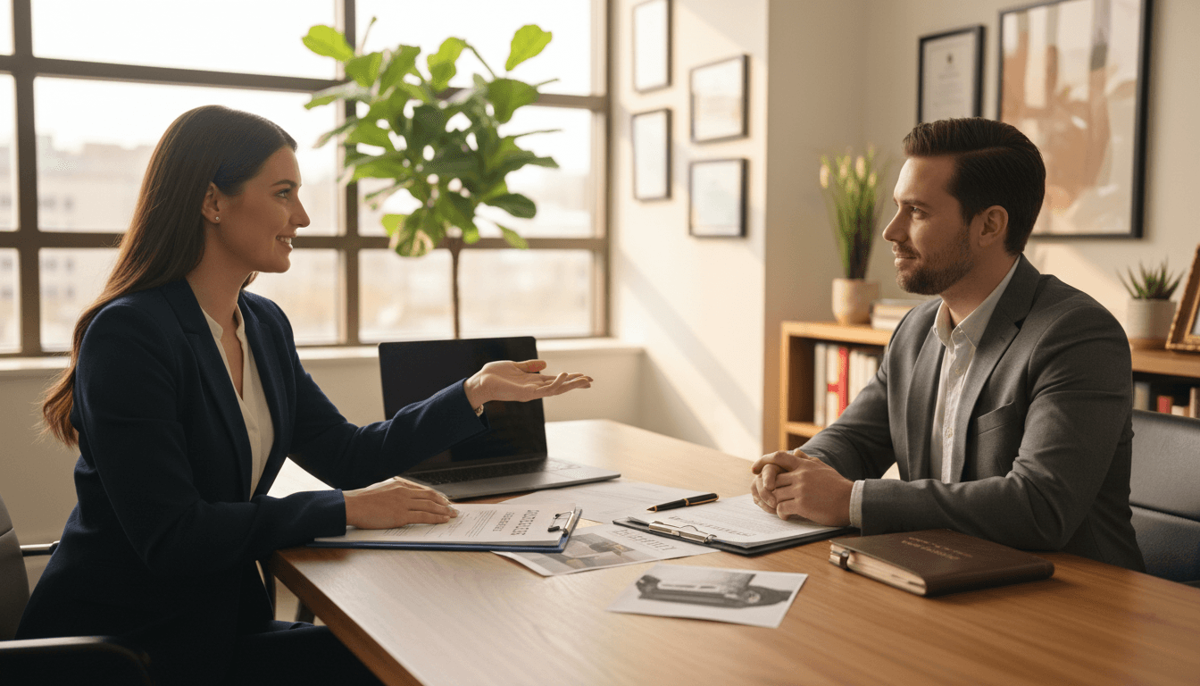 Woman meeting with a supportive intake specialist at her kitchen table